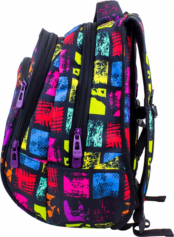 Рюкзак с разноцветными блоками, 2 отделения  